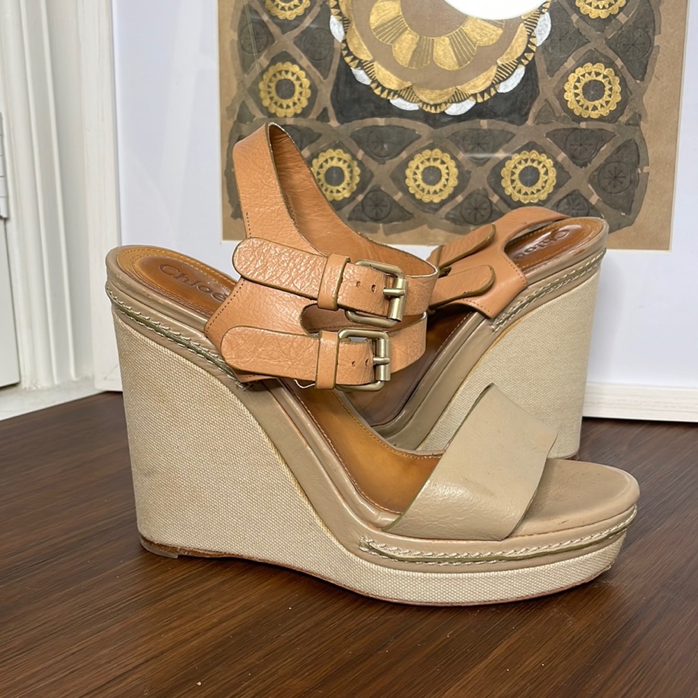 Chloe Wedge heels with leather straps
